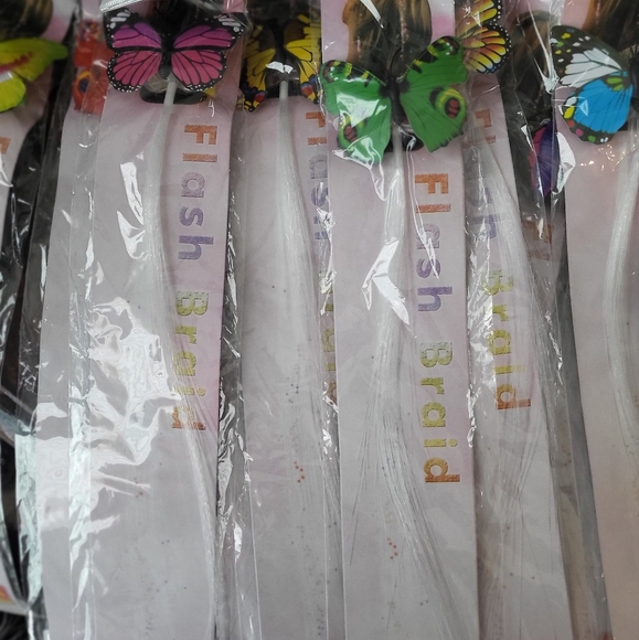 New Year's  Party! Fiber optic light butterfly hair clip extensions 🦋 5 pack - Picture 2 of 6